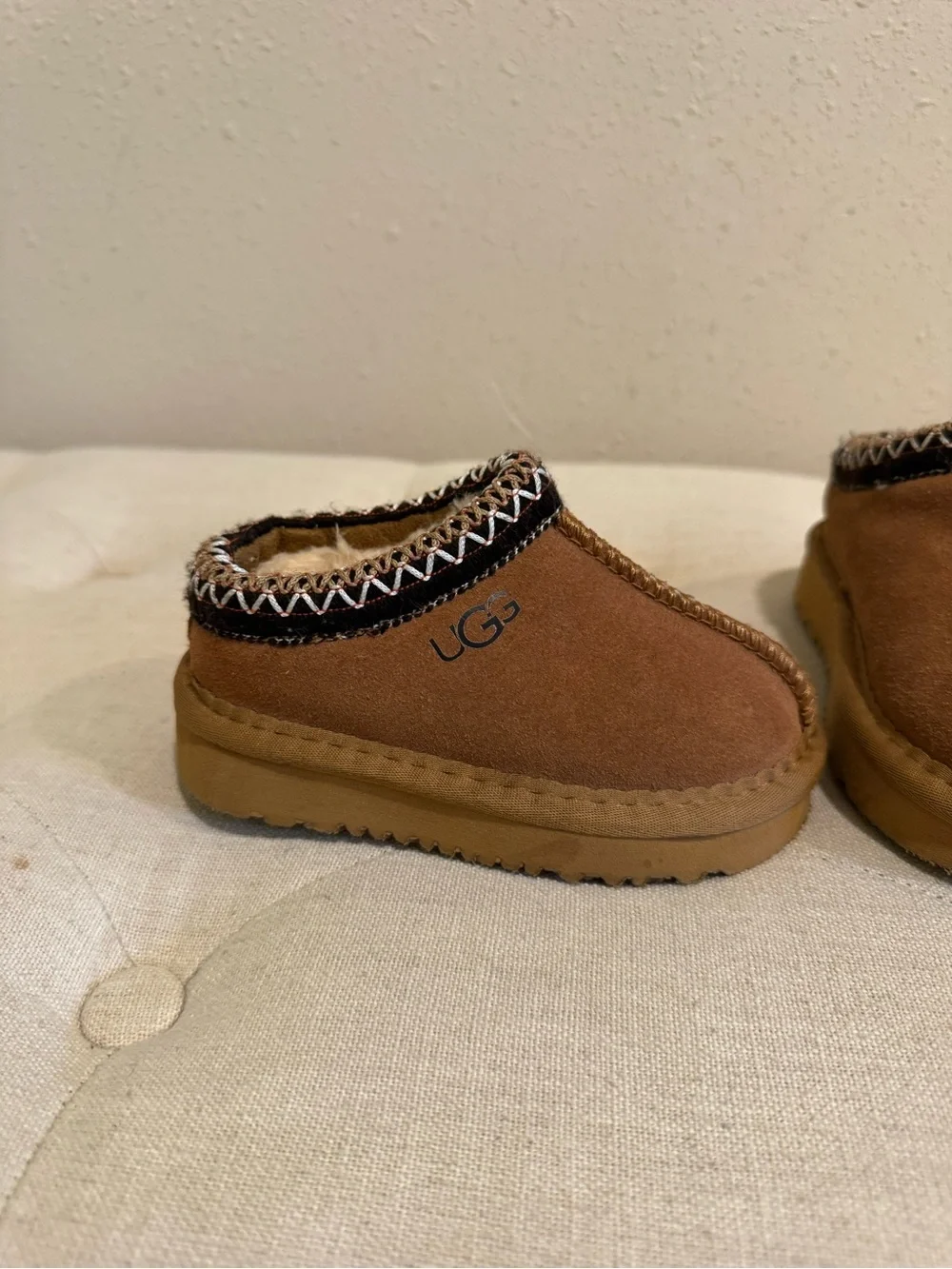 UGG Toddler Chestnut Brown Suede Slip-On Slippers 2